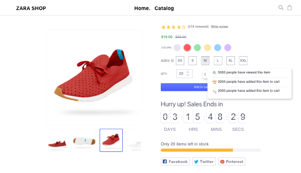 Checkout boost social sharing countdown timer upsell