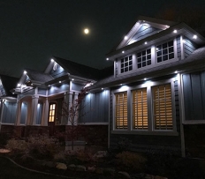 White led lights on house 