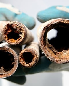 Example of calcified pipes