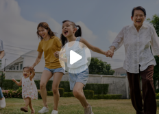 a multigenerational family playing