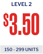 Booking Level 2 | $3 per tire | 100 - 249 units