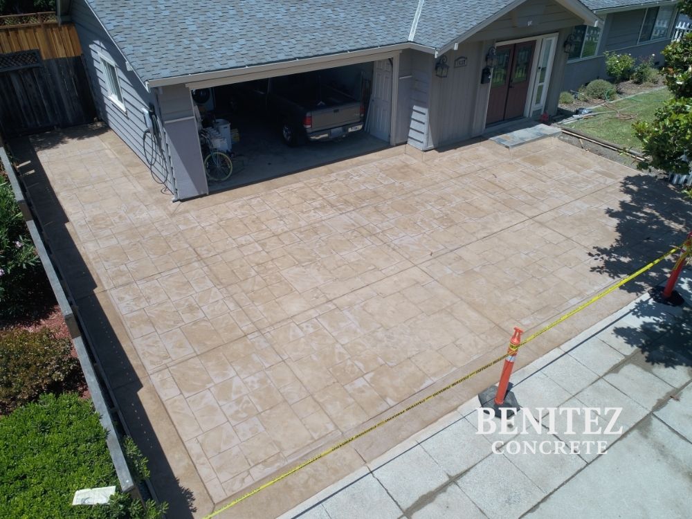 Custom concrete driveway