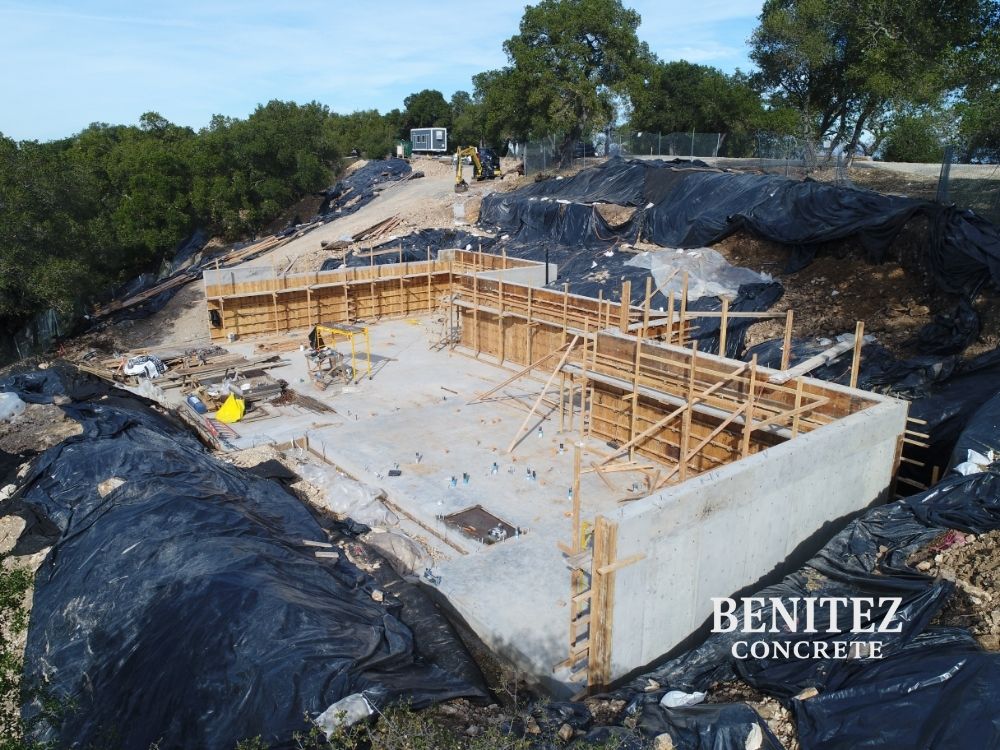 Terraces with retaining walls