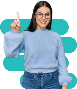 Woman pointing up