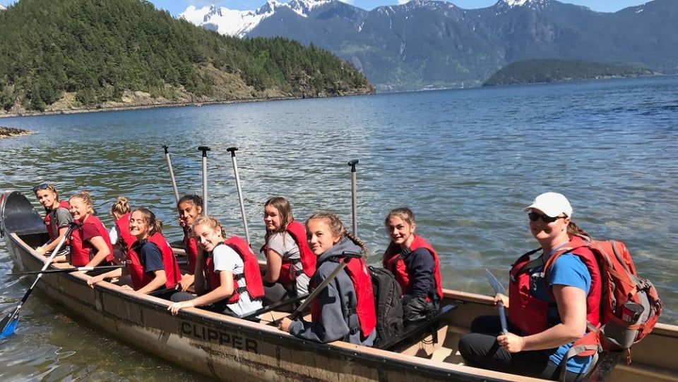 Hiking on a mountain