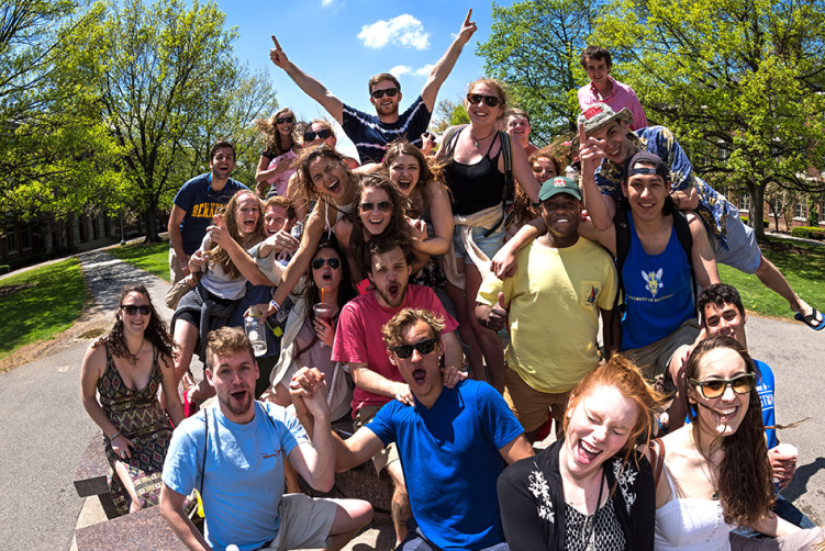 Group of College Kids Smiling