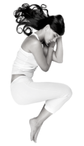 A serene person sleeping peacefully after Bowen therapy, symbolizing relief from insomnia in one session.