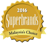 2016 Superbrands Malaysia's Choice award badge for Bowen Therapy Pain Relief Centre, featuring a gold medallion with the text '2016 Superbrands' and a ribbon reading 'Malaysia's Choice.