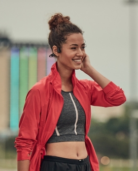 Woman talking on aeropex