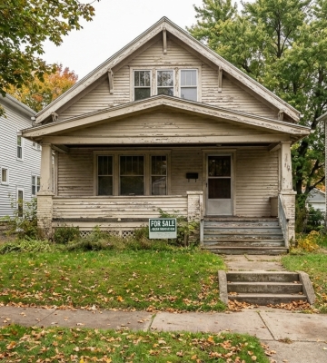Aerial view of Phoenix neighborhoods with downtown skyline and mountains in the background.