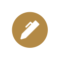 Circular icon showing a pen outline.