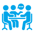 Circular icon representing a simple closing process.
