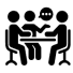 Circular icon representing a simple closing process.