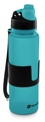 aqua blue nomader collapsible water bottle