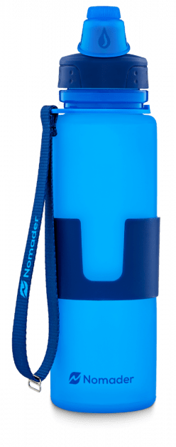nomader water bottle with lanyard carry strap