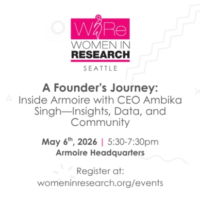 Women in Research present: A Founders Journey: Inside Armoire with CEO Ambika Singh. May 6, 2026 from 5:30 to 7:30 p.m. at Armoire.