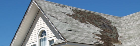Photo of storm damaged roof