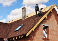 Photo of architectural asphalt shingle roof installation