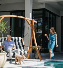 couple outside house image