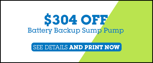 $304 off battery sump pump