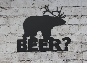 Beer? Bear with deer antlers Plasma cut
