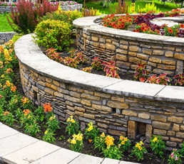 Manicured landscaping