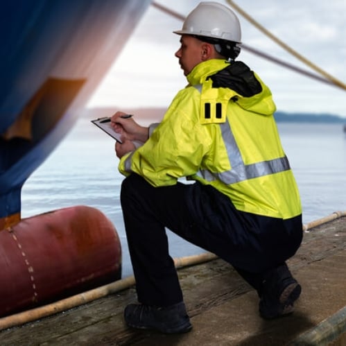 inspecting boat image