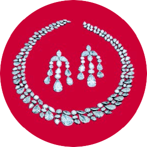 Diamond necklace and earrings