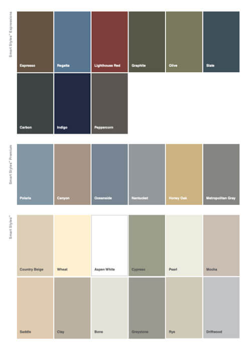 Market Square Siding color options