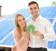 couple with solar panels 