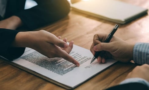 Going though and signing a legal document