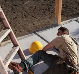 Worker that fell on the ground off a ladder