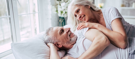 Senior couple at home