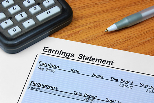 Photo of an earnings statement