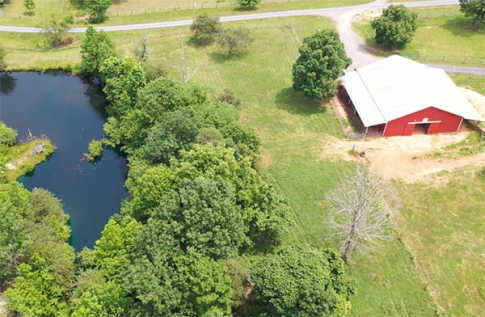 Rural property with barn and pond