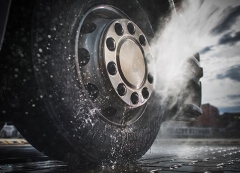 Water on truck tire