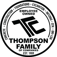 Employee Owned Thompson Family of Companies EST. 1989 | Concrete - Construction - Foundations - Excavation - Inferno - DTK - Dri-Lok | logo