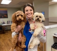 Nurse with two dogs