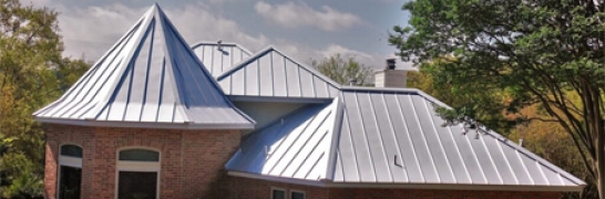 Photo of a building with metal roof