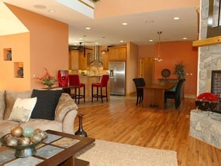 Living and dining room after image