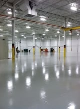 Interior of industrial building freshly painted