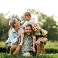 happy family field image