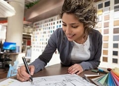 Person designing furniture 