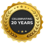 Celebrating 20 years badge