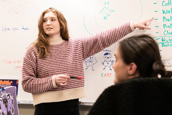 Student at whiteboard