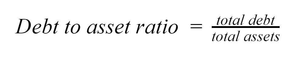 Debt to asset ratio formula