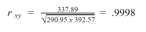 Correlation formula manual calculation example 
