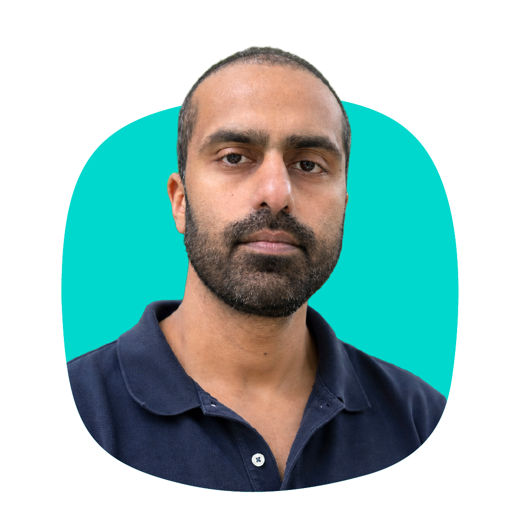 David Lloyd  headshot on teal shape