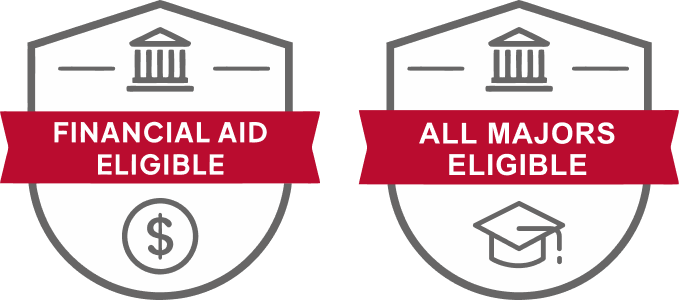 Financial Aid Eligible and All Majors Eligible Badges