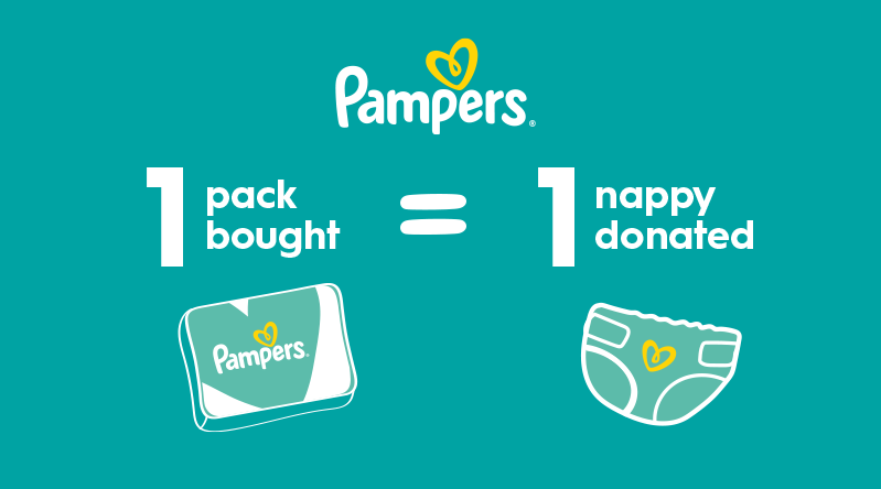 Pampers, 1 pack bought = 1 nappy donated